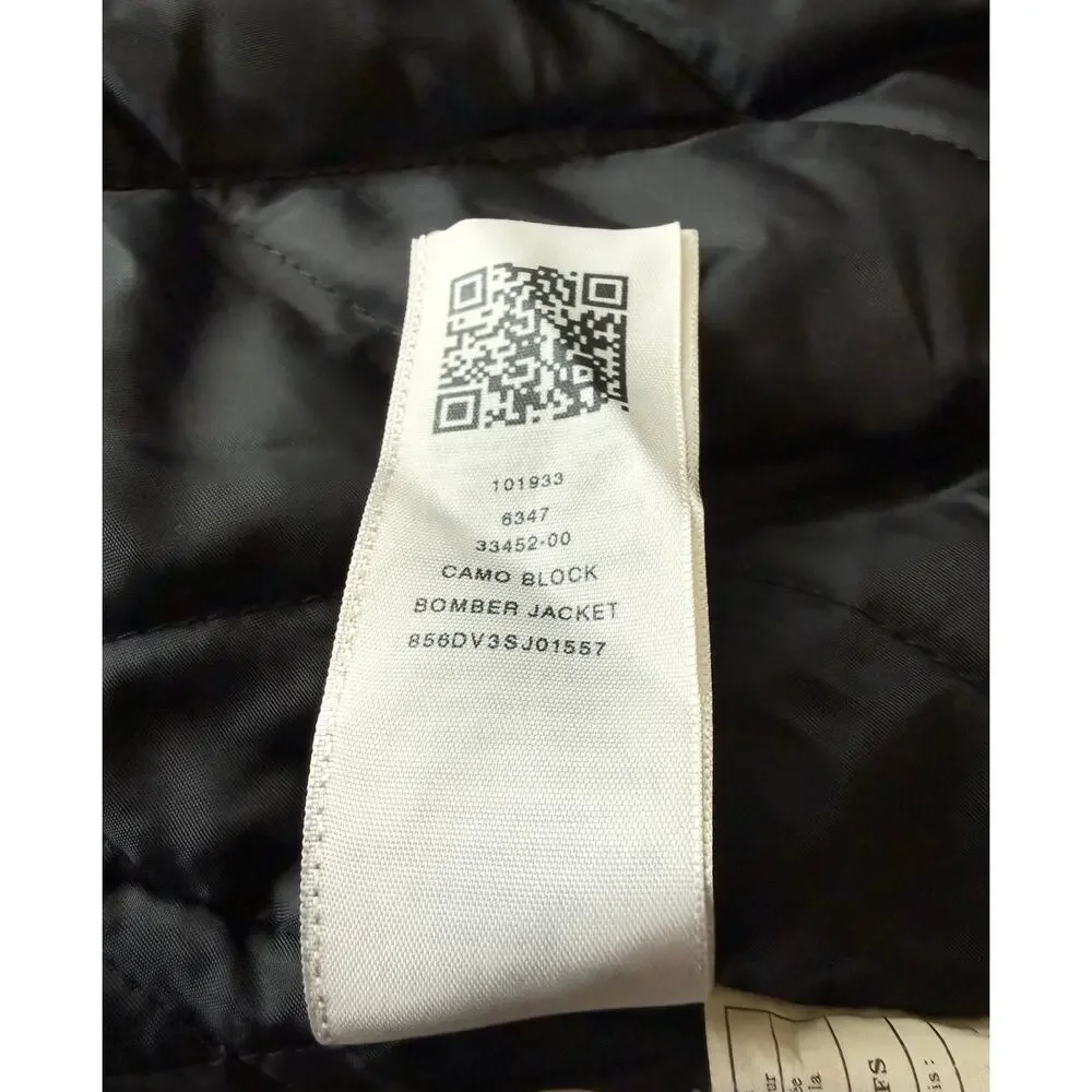 True Religion Camo Block Bomber Jacket Mens M Multicolor Primary Color Quilted